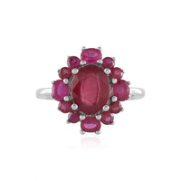 Bague en argent et Rubis de Madagascar