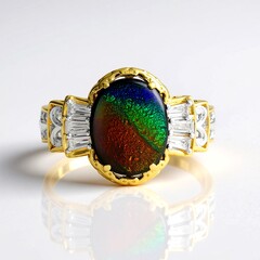 Anello in argento con Ammolite