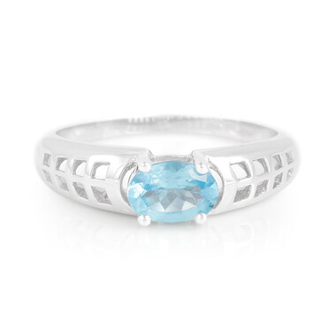 Blauer Apatit-Silberring