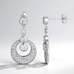 Orecchini in argento con Zircone (Adela Silber)