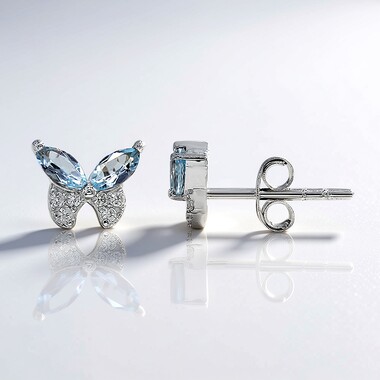 Sky Blue Topaz Silver Earrings