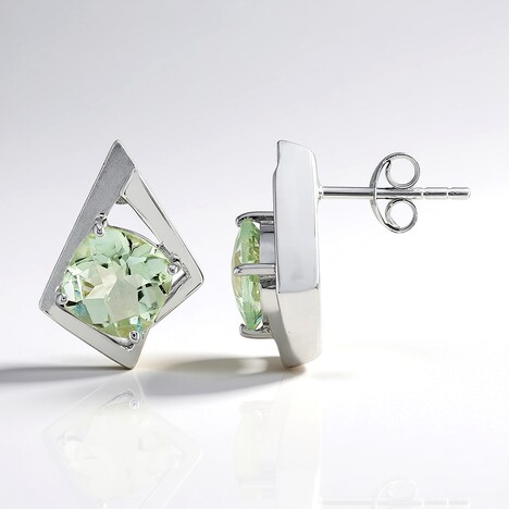 Orecchini in argento con Ametista Verde (Pallanova)