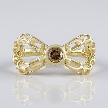 Gouden ring met een I2 Champagne Diamant (Ornaments by de Melo)