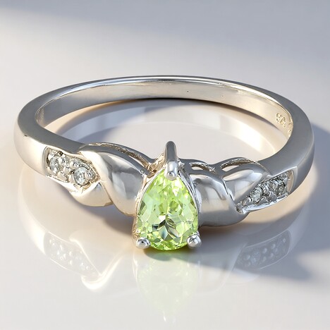 Bague en argent et Tourmaline cuprifère