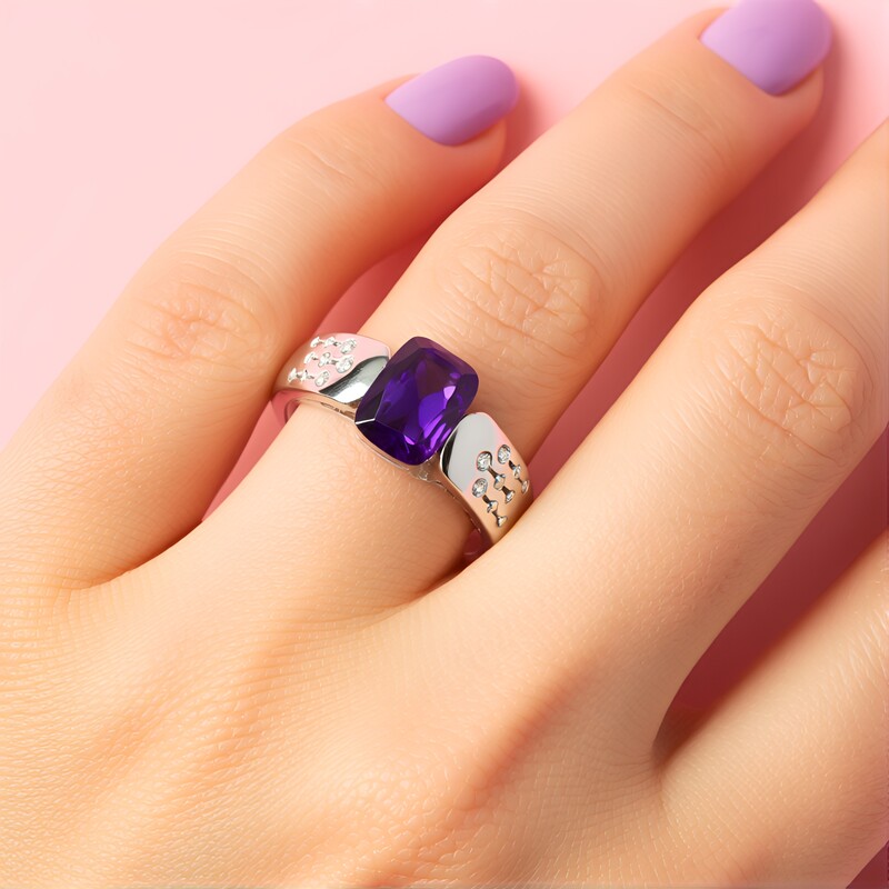 Uruguay-Amethyst-Silberring (de Melo)