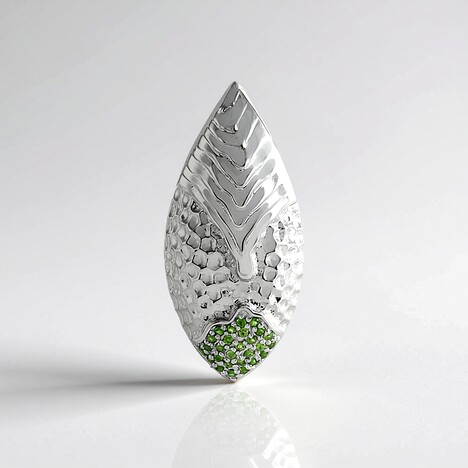 Ciondolo in argento con Diopside Russo (SAELOCANA)