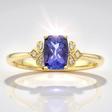 Anello in oro con Tanzanite AAA
