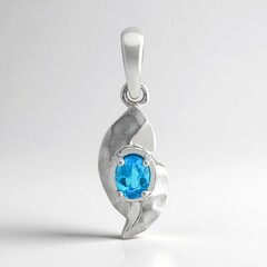 Ciondolo in argento con Apatite Blu Neon Goias