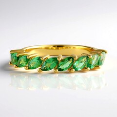 Anello in argento con Apatite Verde