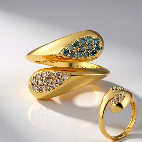 Anello in argento con Diamante Cioccolato I2