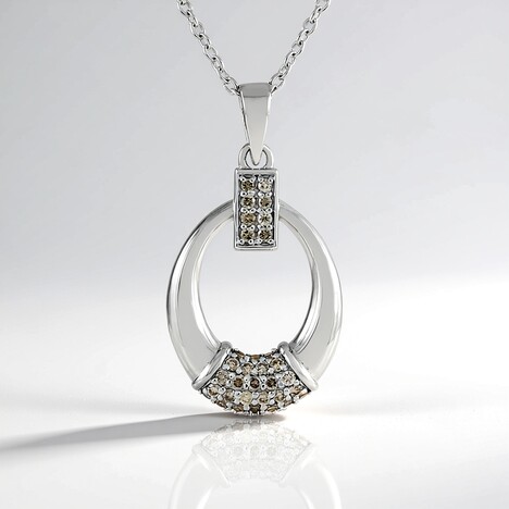 Collana in argento con Diamante Cioccolato I2