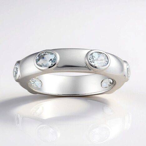 Anello in argento con Acquamarina Brasiliana