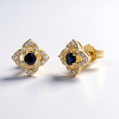 Orecchini in oro con Zaffiro Ceylon Blu