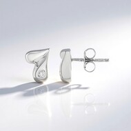 Orecchini in argento con Diamante I2 (H)