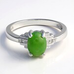 Anello in argento con Crisoprasio Imperiale