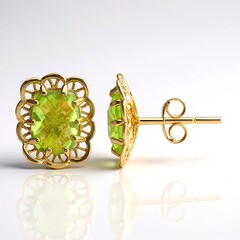 Orecchini in argento con Peridoto della Birmania