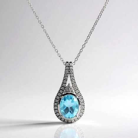Collana in argento con Topazio Blu Cielo