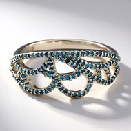 Bague en argent et Diamant fantaisie
