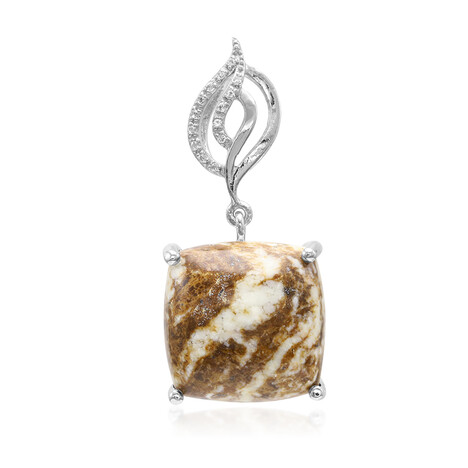 Magnesit-Silberanhänger
