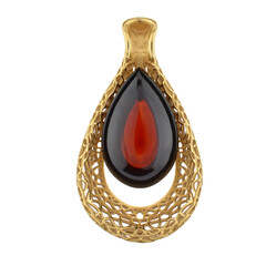 Colgante en plata con Ámbar cereza del Báltico