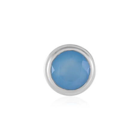 Zilveren hanger met een Blauwe chalcedoon (MONOSONO COLLECTION)