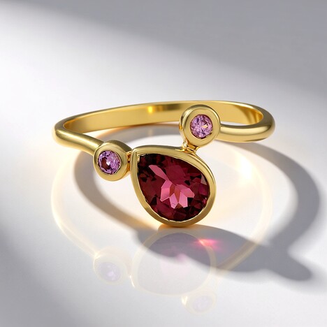 Anello in oro con Tormalina Rosa Brasiliana (KM by Juwelo)