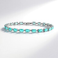 Paraibafarbener Quarz-Silberarmband