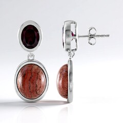 Orecchini in argento con Rodocrosite (Faszination Türkis)