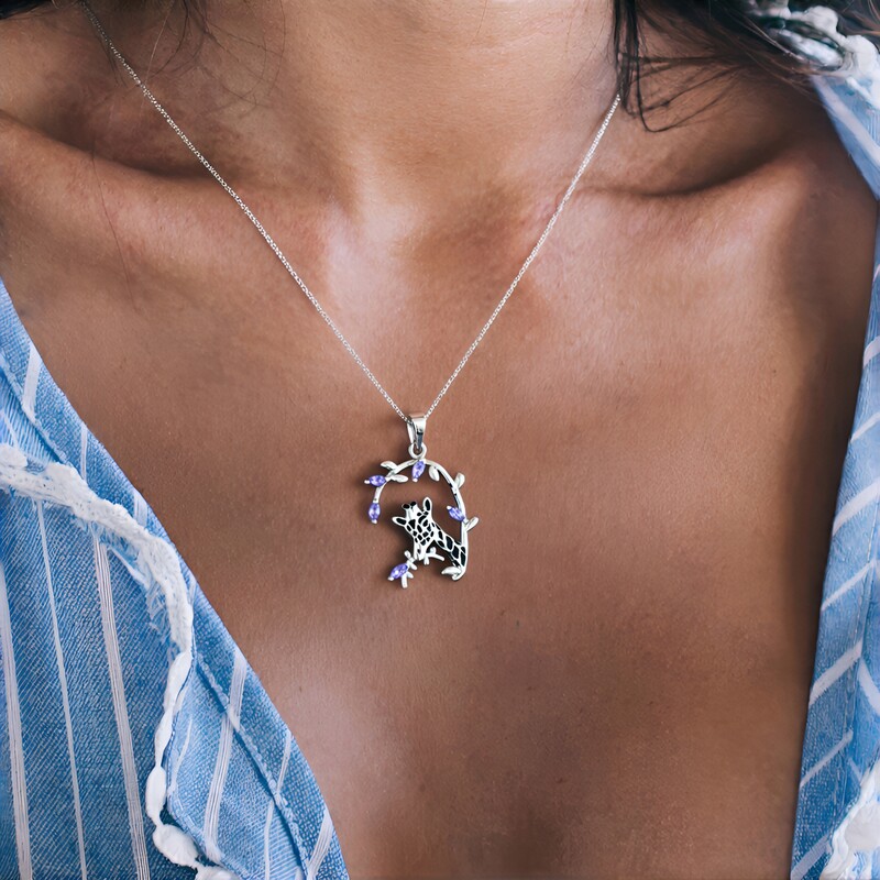 Pendentif en argent et Tanzanite