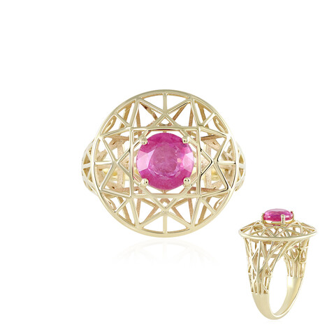 Pinkfarbener Madagaskar-Saphir-Goldring (Ornaments by de Melo)