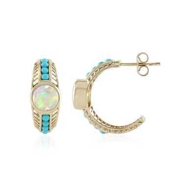 Welo-Opal-Goldohrringe (Ornaments by de Melo)