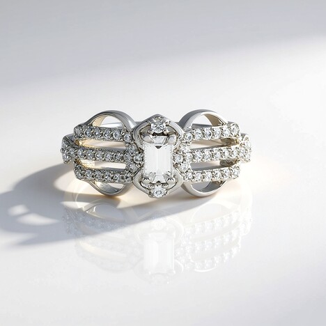 Anello in argento con Zaffiro Bianco