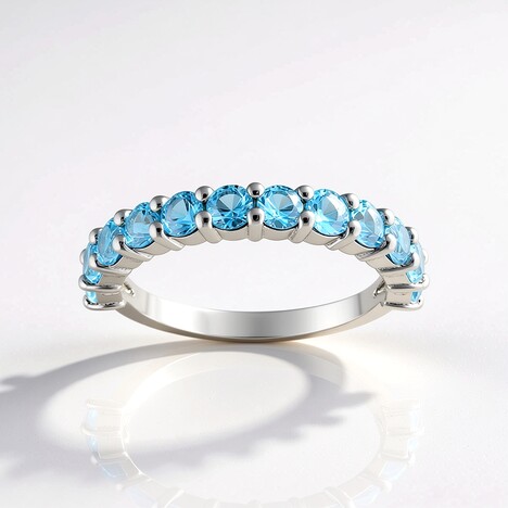 Anello in argento con Topazio Blu Cielo