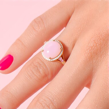 Anillo en oro con Ópalo rosa (CIRARI)
