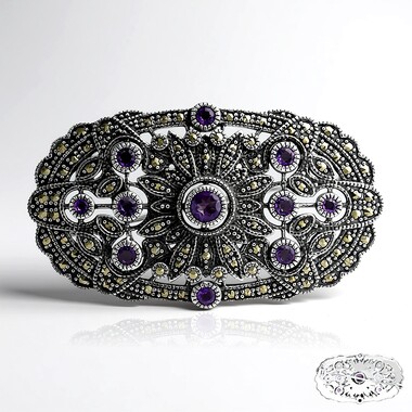 Amethyst Silver Brooch (Annette classic)