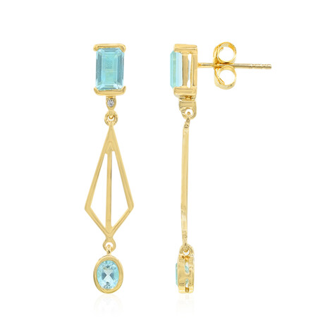 Himmelblauer Topas-Silberohrringe