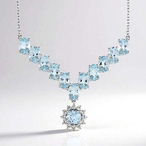 Collana in argento con Acquamarina Brasiliana