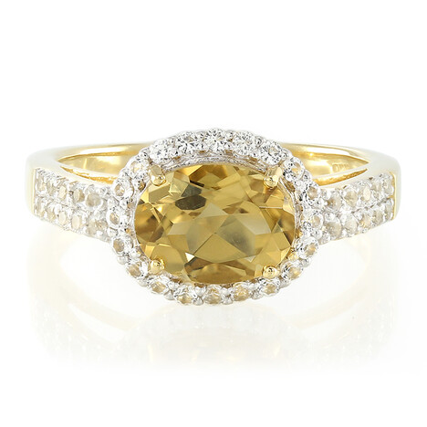 Zilveren ring met een champagne kwarts
