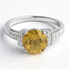 Anello in argento con Quarzo Champagne