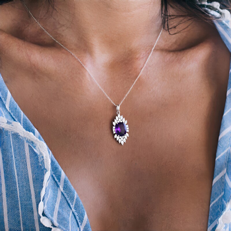 Ciondolo in argento con Ametista Zambiana (de Melo Essence)