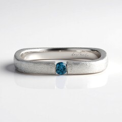 Anello in argento con Diamante Blu I2 (de Melo)