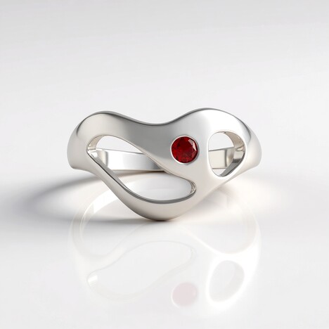 Anello in argento con Rubino Tanzania