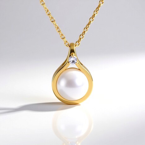 Collana in argento con Pietra di Luna Bianca (KM by Juwelo)