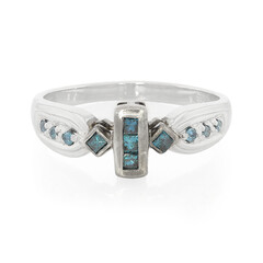 Fancy Diamond Silver Ring