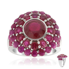 Bague en argent et Rubis de Madagascar