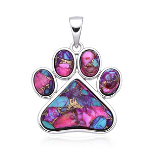 Türkis-Mosaik-Silberanhänger