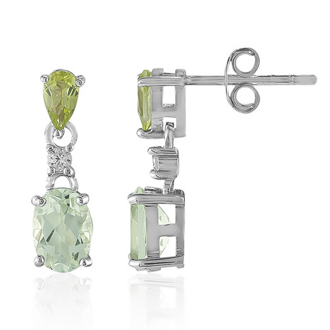 Boucles d'oreilles en argent et Améthyste verte