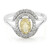 Zilveren ring met een gele beril