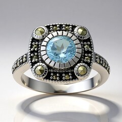 Anello in argento con Topazio Blu Cielo (Annette classic)