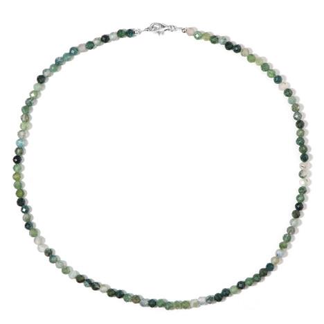 Moosachat-Silberhalskette